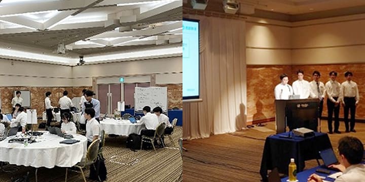 チームごとに熱い議論！チーム全員で発表します